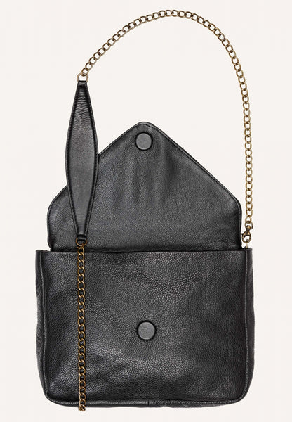 run leather bag | black