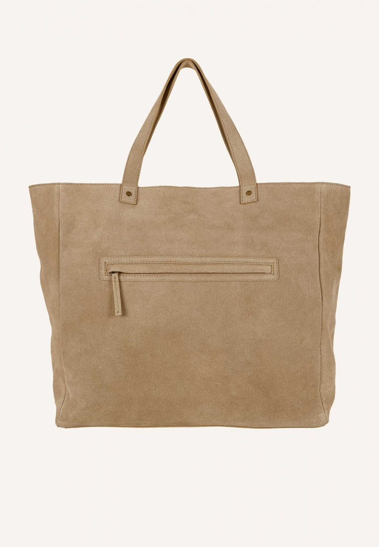 shopper suede bag | sand