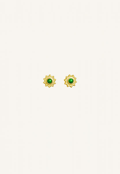 PD fleur stud earring | green