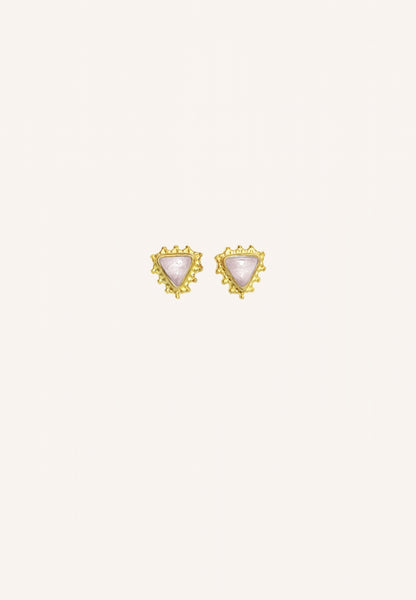 PD triangle stud earring | old pink