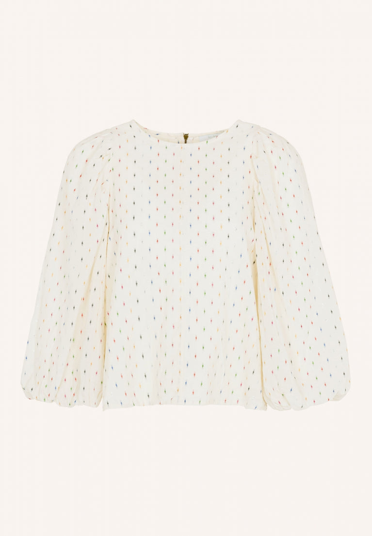 zasu coloured lurex blouse | off white