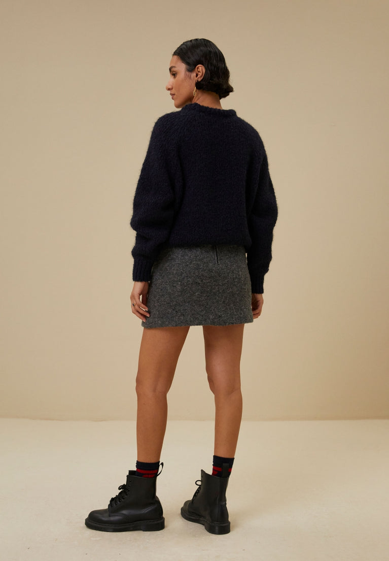 lot woolen skirt | dark grey melee