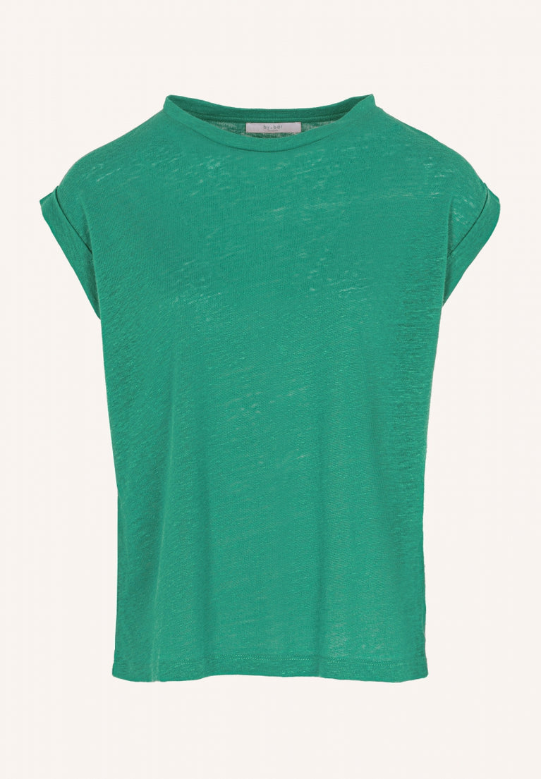 thelma linen top | spring green