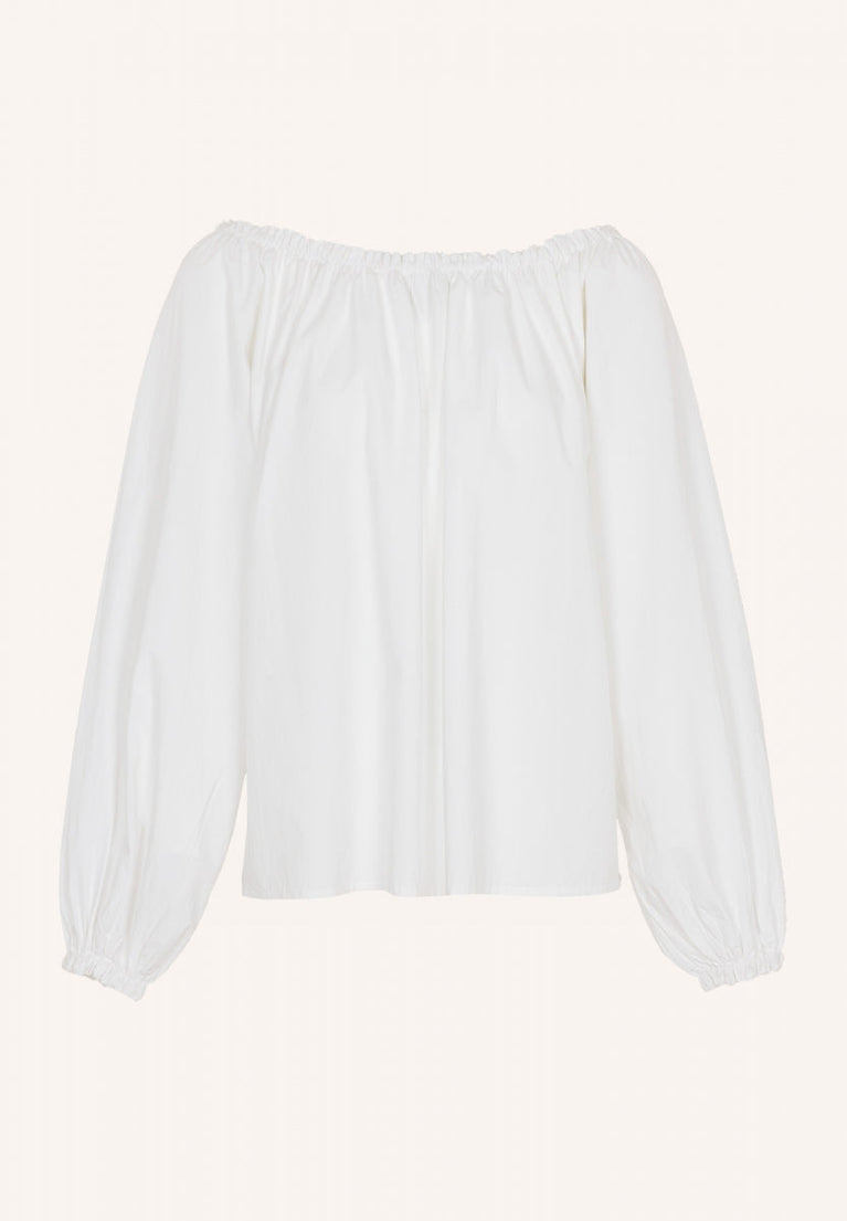 mira poplin blouse | white