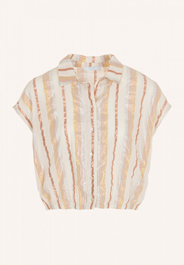 bieke gloss stripe blouse | pastel gloss stripe