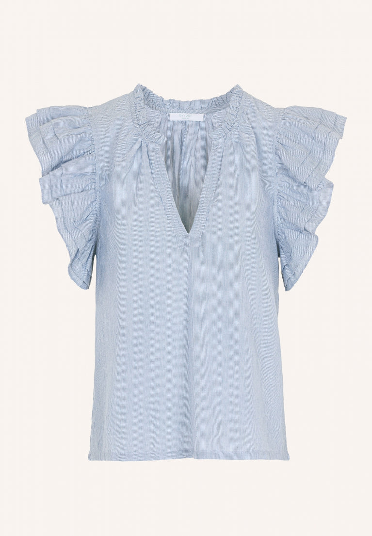 lila pin stripe blouse | indi grey