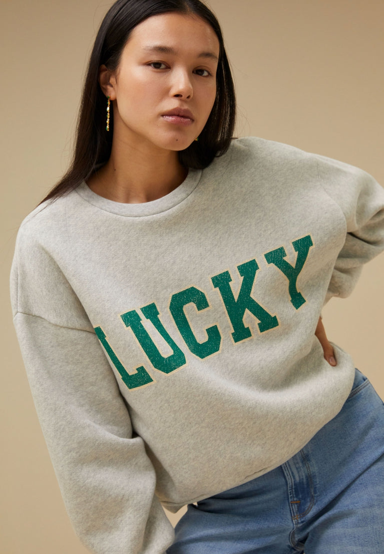 bibi lucky vintage sweater | light grey melee