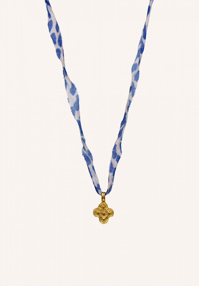 lucknow necklace | blue love print